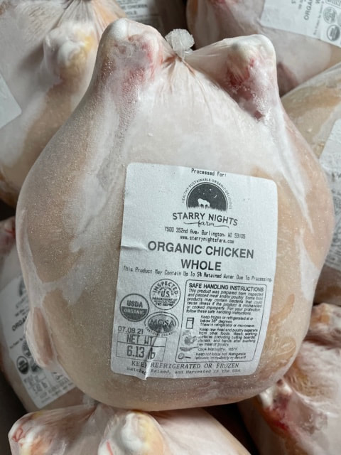 Pastured Organic Whole Chicken ($6/lb)